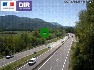 Caméra trafic à Meylan sur la Rocade-Sud de Grenoble en direction d'Aix-en-Provence