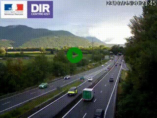 Caméra trafic à Meylan sur la Rocade-Sud de Grenoble en direction d'Aix-en-Provence