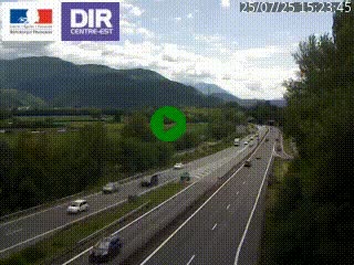 Caméra trafic à Meylan sur la Rocade-Sud de Grenoble en direction d'Aix-en-Provence