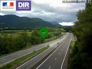 Caméra trafic à Meylan sur la Rocade-Sud de Grenoble en direction d'Aix-en-Provence