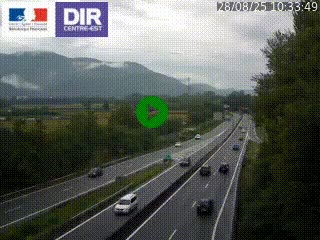 Caméra trafic à Meylan sur la Rocade-Sud de Grenoble en direction d'Aix-en-Provence
