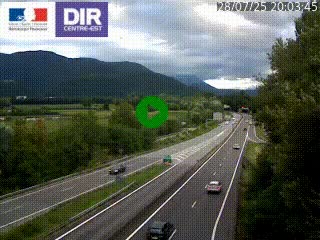 Caméra trafic à Meylan sur la Rocade-Sud de Grenoble en direction d'Aix-en-Provence