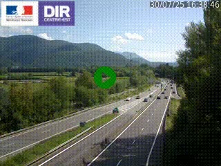 Caméra trafic à Meylan sur la Rocade-Sud de Grenoble en direction d'Aix-en-Provence