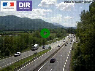Caméra trafic à Meylan sur la Rocade-Sud de Grenoble en direction d'Aix-en-Provence