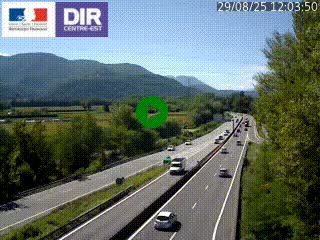 Caméra trafic à Meylan sur la Rocade-Sud de Grenoble en direction d'Aix-en-Provence