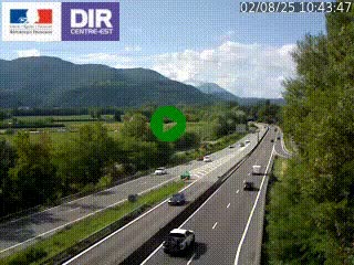 Caméra trafic à Meylan sur la Rocade-Sud de Grenoble en direction d'Aix-en-Provence
