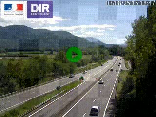 Caméra trafic à Meylan sur la Rocade-Sud de Grenoble en direction d'Aix-en-Provence