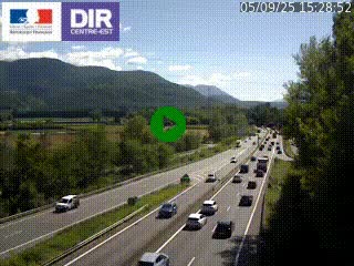 Caméra trafic à Meylan sur la Rocade-Sud de Grenoble en direction d'Aix-en-Provence