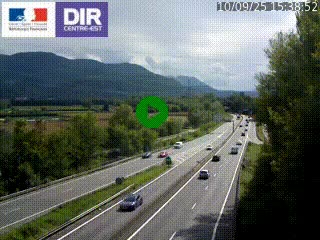 Caméra trafic à Meylan sur la Rocade-Sud de Grenoble en direction d'Aix-en-Provence