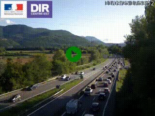 Caméra trafic à Meylan sur la Rocade-Sud de Grenoble en direction d'Aix-en-Provence
