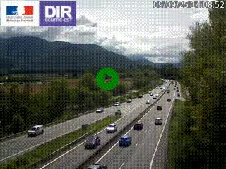 Caméra trafic à Meylan sur la Rocade-Sud de Grenoble en direction d'Aix-en-Provence