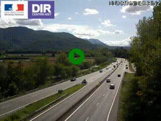 Caméra trafic à Meylan sur la Rocade-Sud de Grenoble en direction d'Aix-en-Provence
