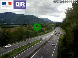 Caméra trafic à Meylan sur la Rocade-Sud de Grenoble en direction d'Aix-en-Provence