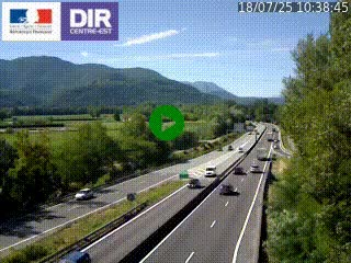 <h2>Caméra trafic à Meylan sur la Rocade-Sud de Grenoble en direction d'Aix-en-Provence</h2>