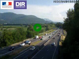 Caméra trafic à Meylan sur la Rocade-Sud de Grenoble en direction d'Aix-en-Provence