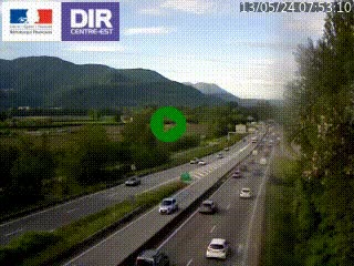 Caméra trafic à Meylan sur la Rocade-Sud de Grenoble en direction d'Aix-en-Provence