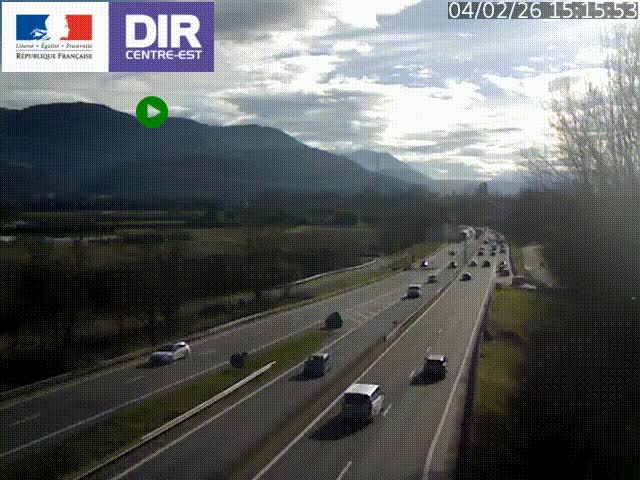 <h2>Caméra trafic à Meylan sur la Rocade-Sud de Grenoble en direction d'Aix-en-Provence</h2>