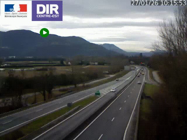 <h2>Caméra trafic à Meylan sur la Rocade-Sud de Grenoble en direction d'Aix-en-Provence</h2>