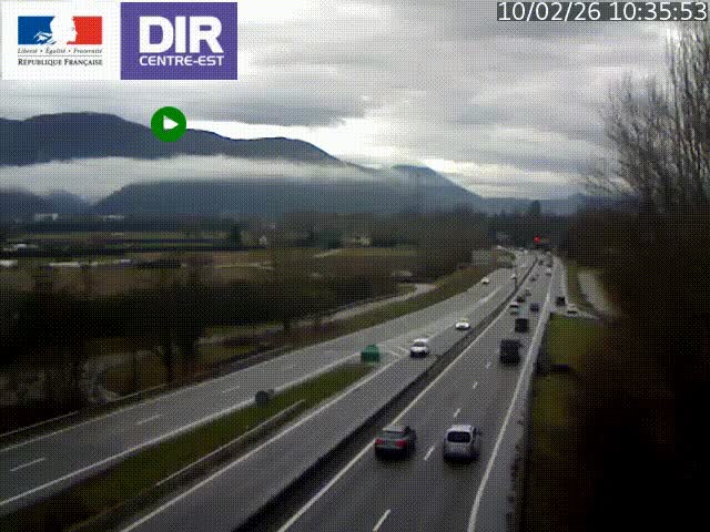 <h2>Caméra trafic à Meylan sur la Rocade-Sud de Grenoble en direction d'Aix-en-Provence</h2>