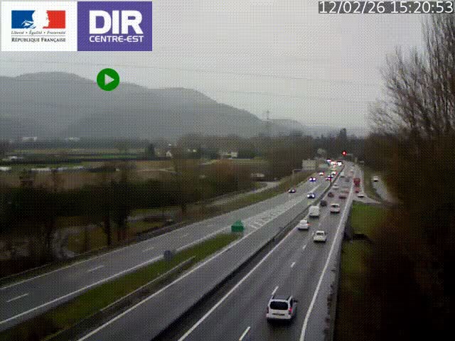 <h2>Caméra trafic à Meylan sur la Rocade-Sud de Grenoble en direction d'Aix-en-Provence</h2>