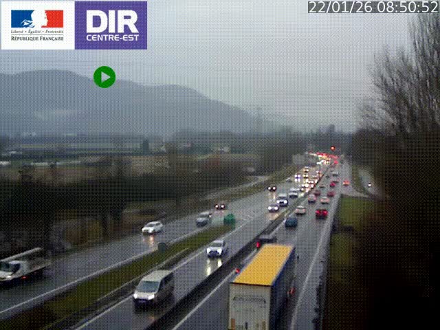 <h2>Caméra trafic à Meylan sur la Rocade-Sud de Grenoble en direction d'Aix-en-Provence</h2>