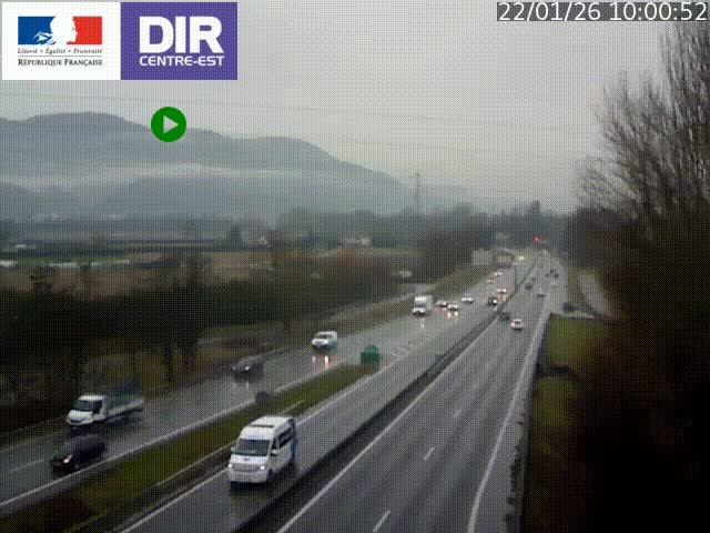 <h2>Caméra trafic à Meylan sur la Rocade-Sud de Grenoble en direction d'Aix-en-Provence</h2>