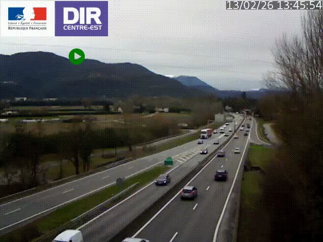 <h2>Caméra trafic à Meylan sur la Rocade-Sud de Grenoble en direction d'Aix-en-Provence</h2>