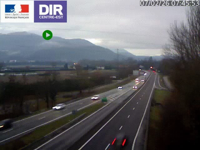 <h2>Caméra trafic à Meylan sur la Rocade-Sud de Grenoble en direction d'Aix-en-Provence</h2>
