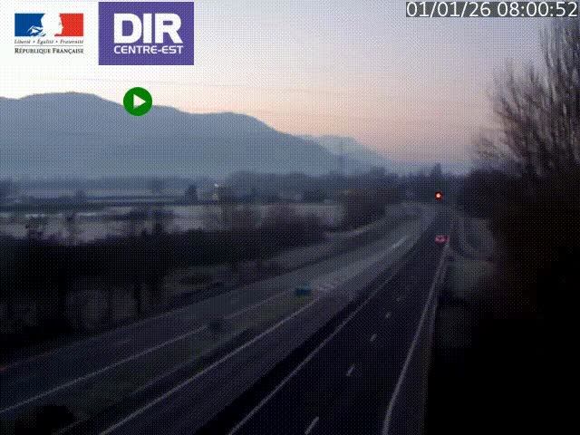 Caméra trafic à Meylan sur la Rocade-Sud de Grenoble en direction d'Aix-en-Provence