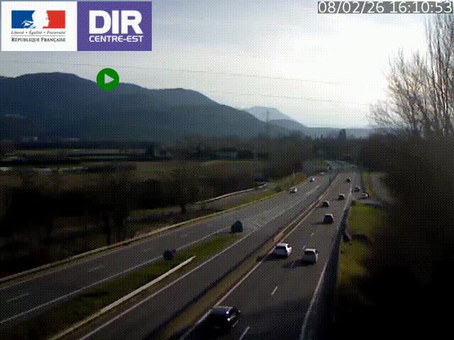 <h2>Caméra trafic à Meylan sur la Rocade-Sud de Grenoble en direction d'Aix-en-Provence</h2>
