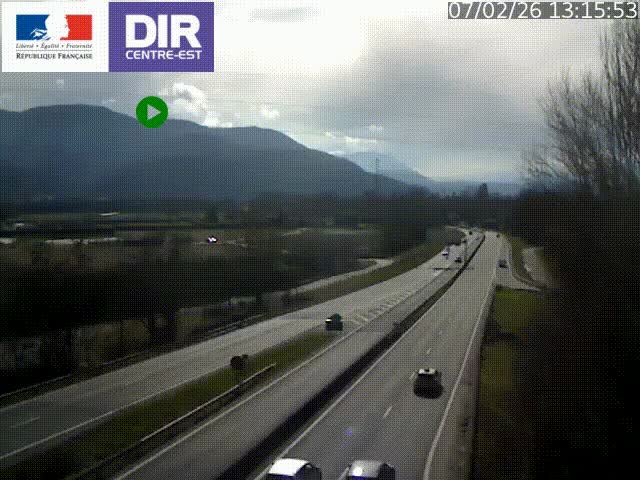 <h2>Caméra trafic à Meylan sur la Rocade-Sud de Grenoble en direction d'Aix-en-Provence</h2>