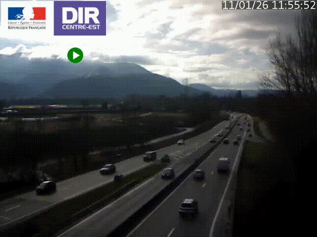 Caméra trafic à Meylan sur la Rocade-Sud de Grenoble en direction d'Aix-en-Provence