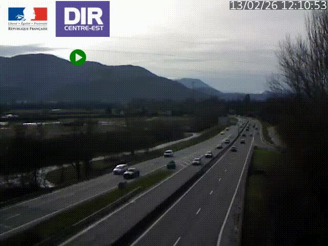 <h2>Caméra trafic à Meylan sur la Rocade-Sud de Grenoble en direction d'Aix-en-Provence</h2>
