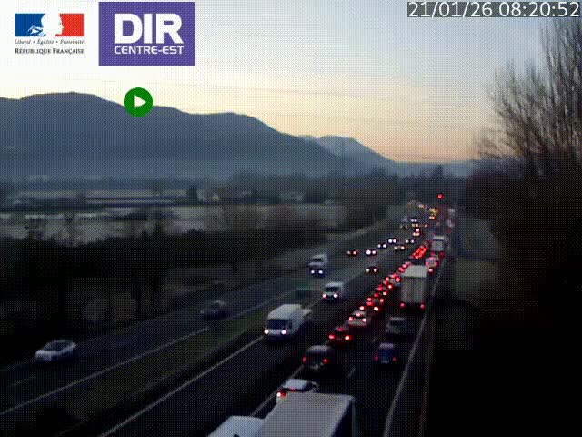 <h2>Caméra trafic à Meylan sur la Rocade-Sud de Grenoble en direction d'Aix-en-Provence</h2>