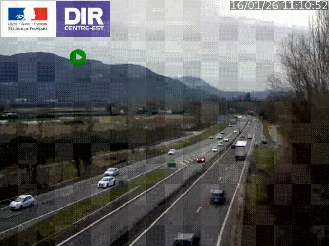 <h2>Caméra trafic à Meylan sur la Rocade-Sud de Grenoble en direction d'Aix-en-Provence</h2>