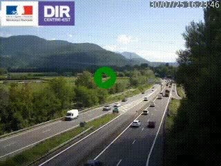 <h2>Caméra trafic à Meylan sur la Rocade-Sud de Grenoble en direction d'Aix-en-Provence</h2>