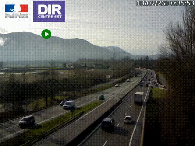 <h2>Caméra trafic à Meylan sur la Rocade-Sud de Grenoble en direction d'Aix-en-Provence</h2>