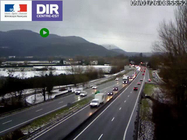 <h2>Caméra trafic à Meylan sur la Rocade-Sud de Grenoble en direction d'Aix-en-Provence</h2>