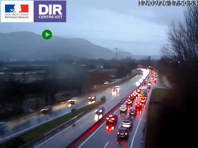 <h2>Caméra trafic à Meylan sur la Rocade-Sud de Grenoble en direction d'Aix-en-Provence</h2>