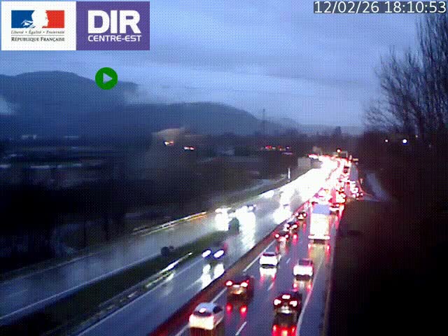 <h2>Caméra trafic à Meylan sur la Rocade-Sud de Grenoble en direction d'Aix-en-Provence</h2>