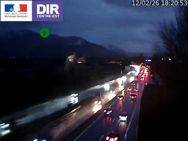 <h2>Caméra trafic à Meylan sur la Rocade-Sud de Grenoble en direction d'Aix-en-Provence</h2>