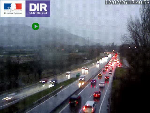 <h2>Caméra trafic à Meylan sur la Rocade-Sud de Grenoble en direction d'Aix-en-Provence</h2>