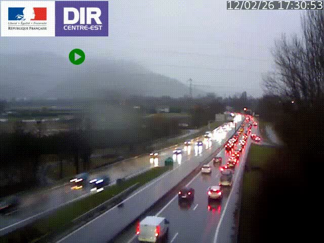 <h2>Caméra trafic à Meylan sur la Rocade-Sud de Grenoble en direction d'Aix-en-Provence</h2>