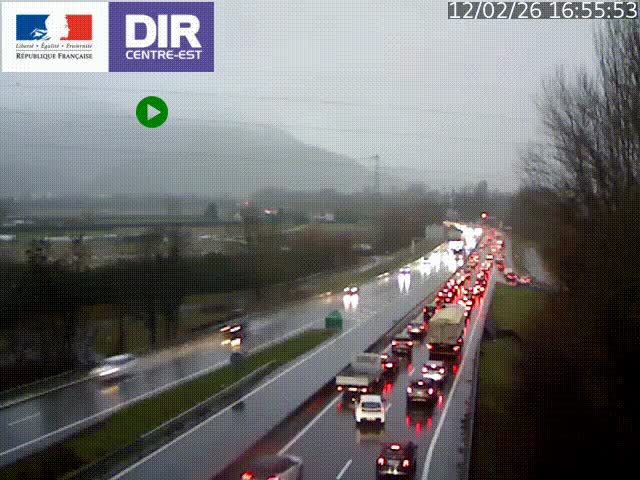 <h2>Caméra trafic à Meylan sur la Rocade-Sud de Grenoble en direction d'Aix-en-Provence</h2>