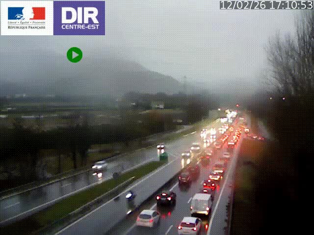 <h2>Caméra trafic à Meylan sur la Rocade-Sud de Grenoble en direction d'Aix-en-Provence</h2>