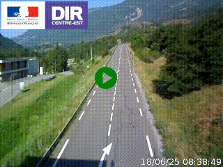 Web cam sur la N90 à Aime, en provenance de Bourg-Saint-Maurice et en direction d'Albertville