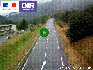 Web cam sur la N90 à Aime, en provenance de Bourg-Saint-Maurice et en direction d'Albertville