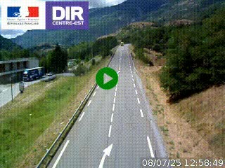 Web cam sur la N90 à Aime, en provenance de Bourg-Saint-Maurice et en direction d'Albertville