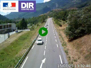 Web cam sur la N90 à Aime, en provenance de Bourg-Saint-Maurice et en direction d'Albertville