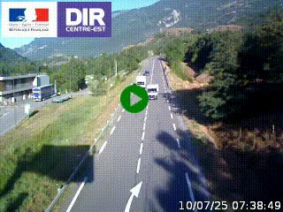 Web cam sur la N90 à Aime, en provenance de Bourg-Saint-Maurice et en direction d'Albertville